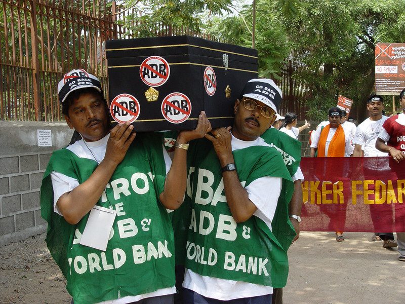 Hyderabad, India: Protesters at a march held during the Asian Development Bank's annual governor's meeting