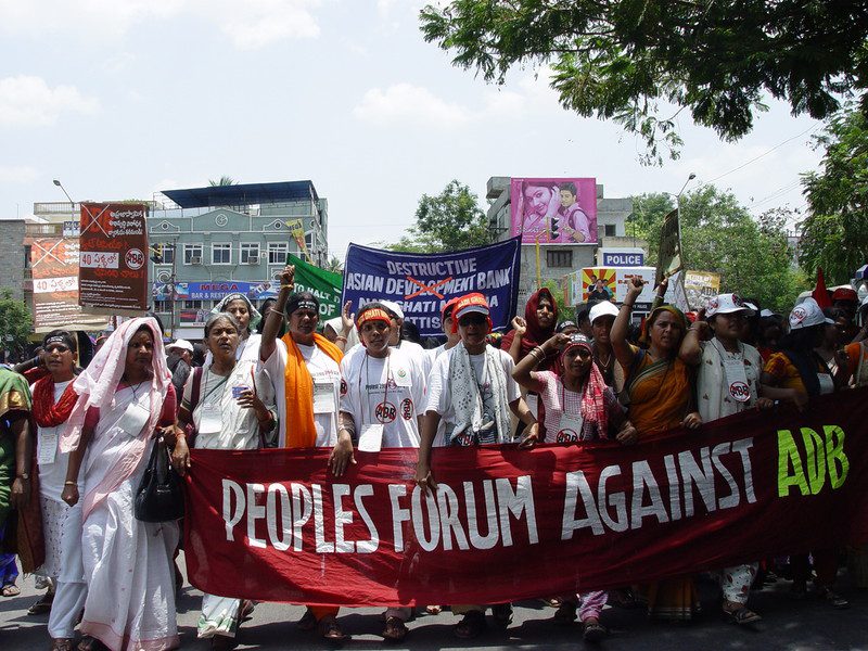 Hyderabad, India: Protesters at a march held during the Asian Development Bank's annual governor's meeting