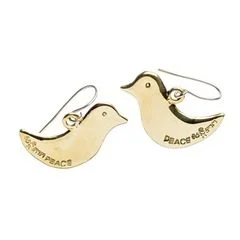 Doves-of-peace Rajana's 'doves of peace' earrings, sold through Oxfam Shop.
