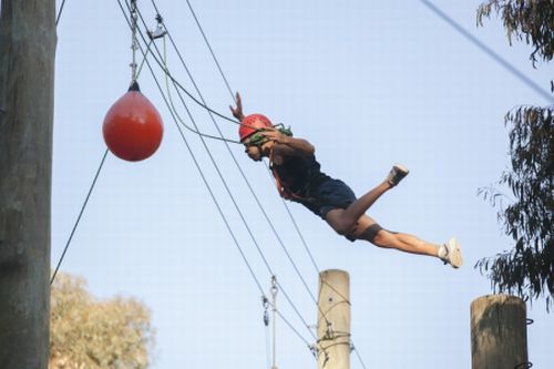 Taking the leap of faith. Photo: Tim Herbert/OxfamAUS
