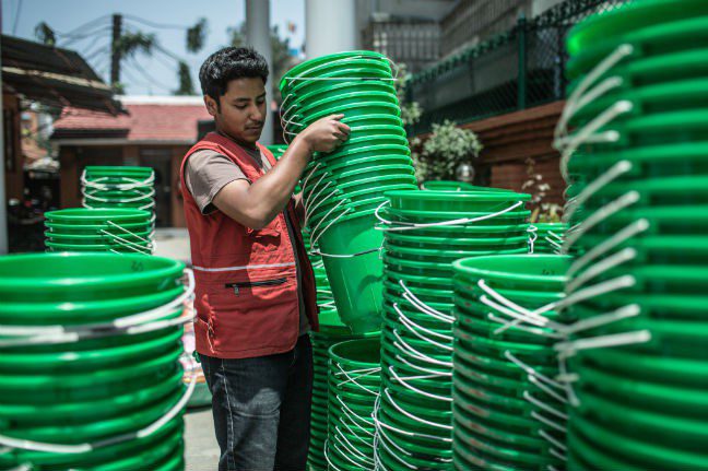 Oxfam delivering aid in Nepal
