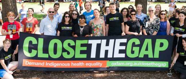 Photo: Alfredo Prado/OxfamAUS Oxfam staff members gather for National Close the Gap Day