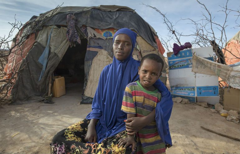 Ayan with her son in Somaliland