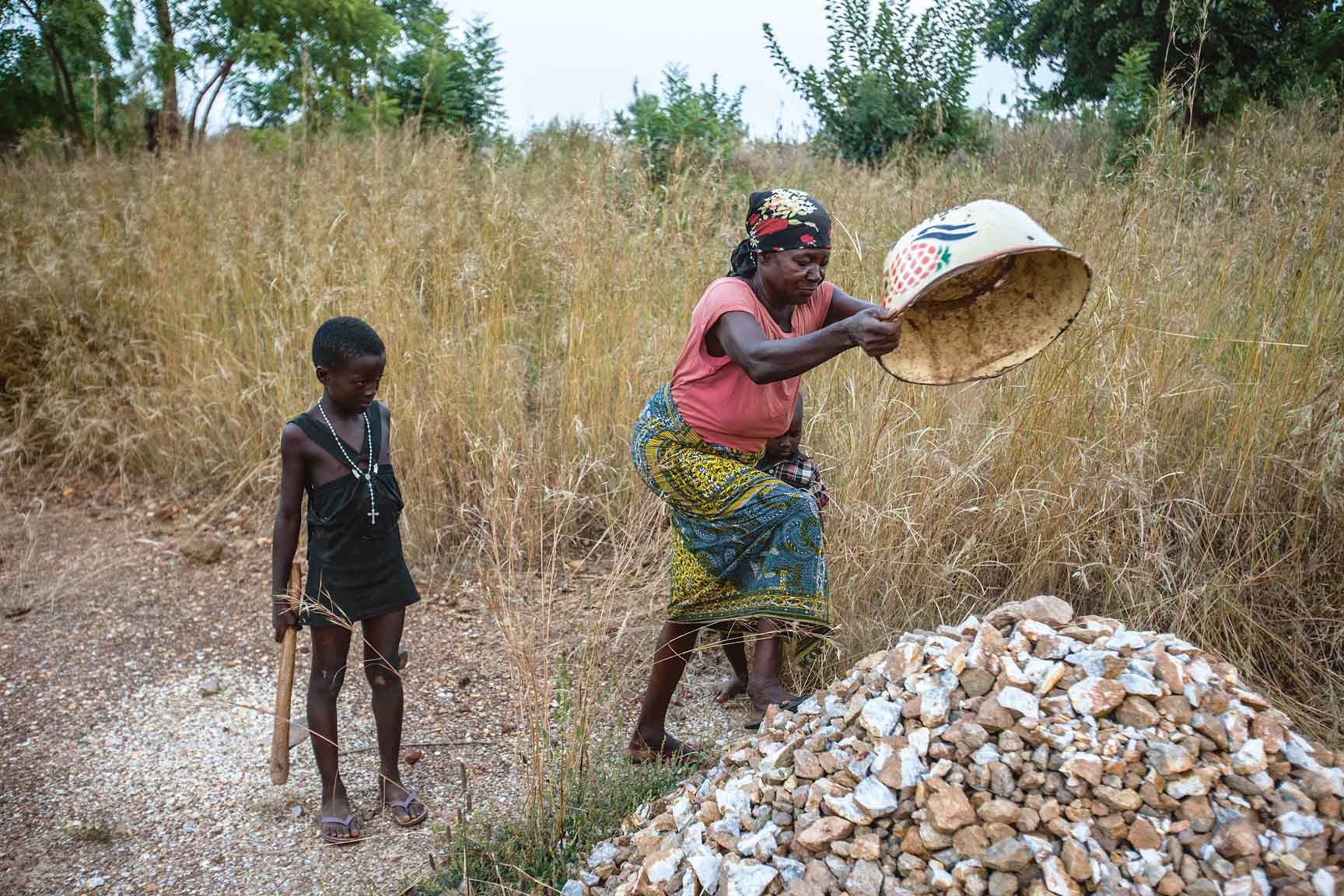“I collect stones every day … My arms and shoulders hurt at night.” — Beatrice, Ghana