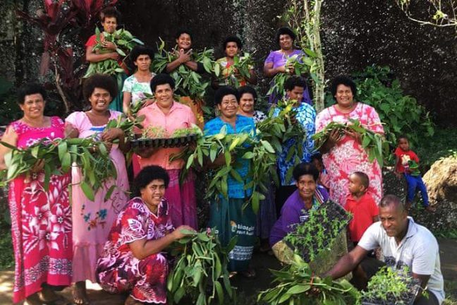 Participants of the ‘Shifting Power, Shifting Voice’ program show the fruits of their vanilla-farming efforts. Photo: Janet Lotawa/ Rise Beyond the Reef (RBTR)
