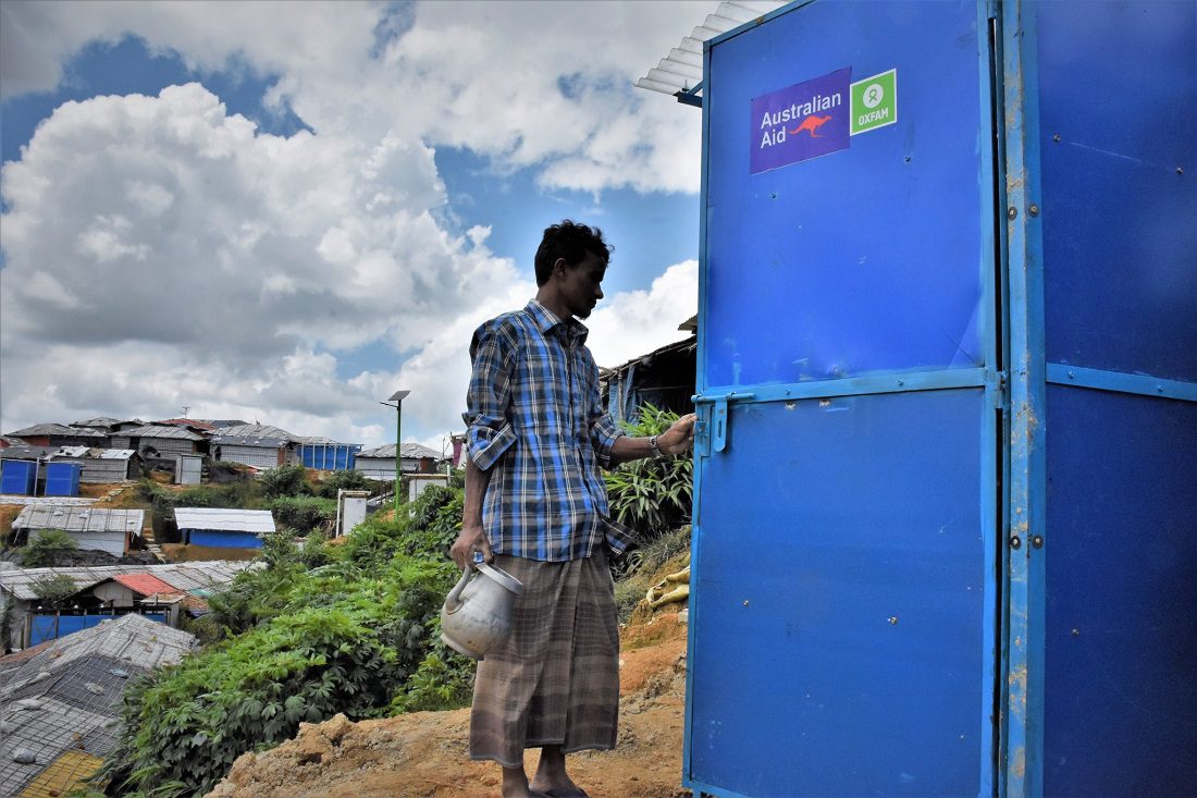 Toilets provided for Rohingya refugee families in Bangladesh. Photo: Maruf Hasan/OxfamAus