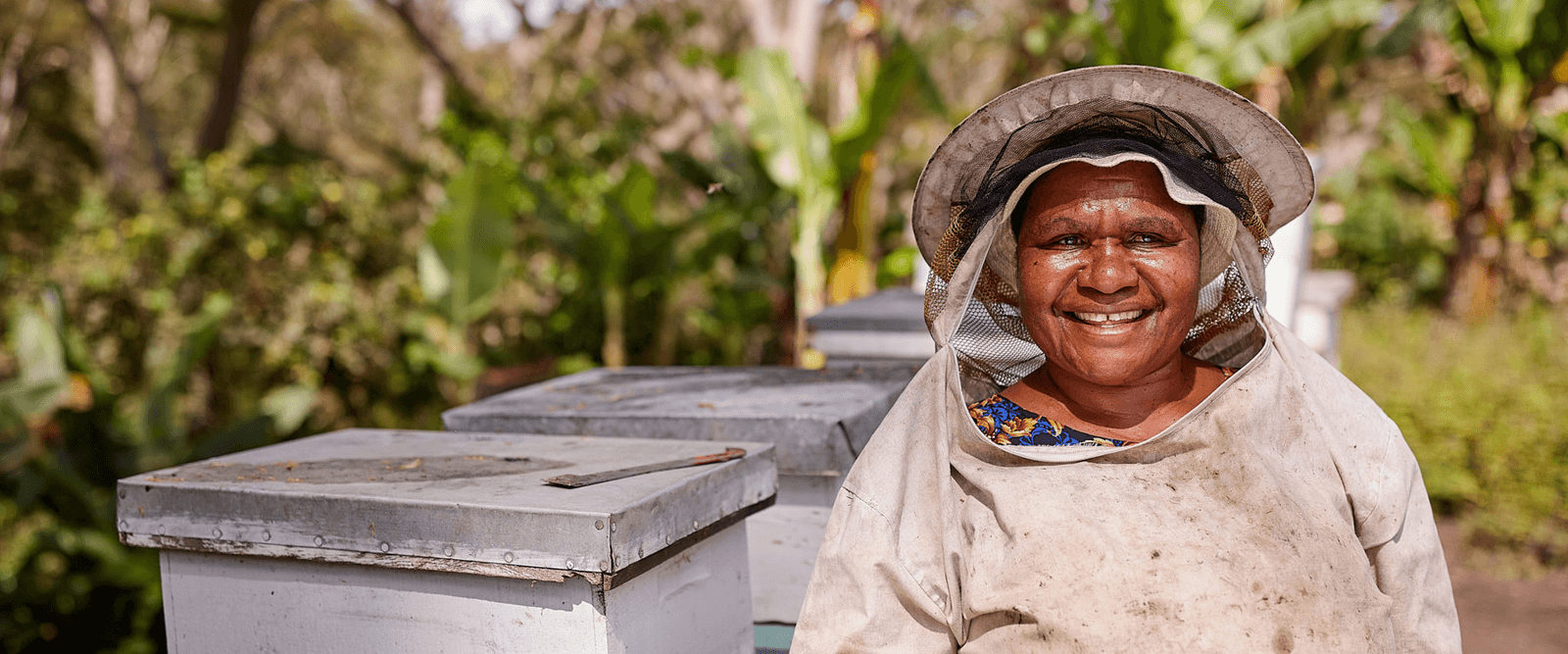 Onano, a bee farmer in PNG. Photo: Patrick Moran/OxfamAUS
