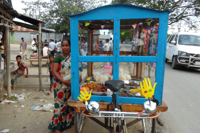 Nooreja Begum, a self-employed businesswoman at her mobile sweetmeat shop Nooreja Begum, a self-employed businesswoman at her mobile sweetmeat shop