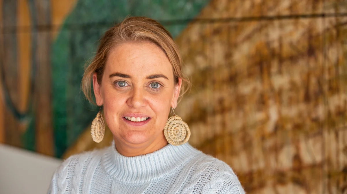 Canberra, Australia: Leanne Sanders pictured at Parliament House during the 2022 Straight Talk National Summit. Photo: Jillian Mundy/Oxfam Canberra, Australia: Leanne Sanders pictured at Parliament House during the 2022 Straight Talk National Summit. Photo: Jillian Mundy/Oxfam