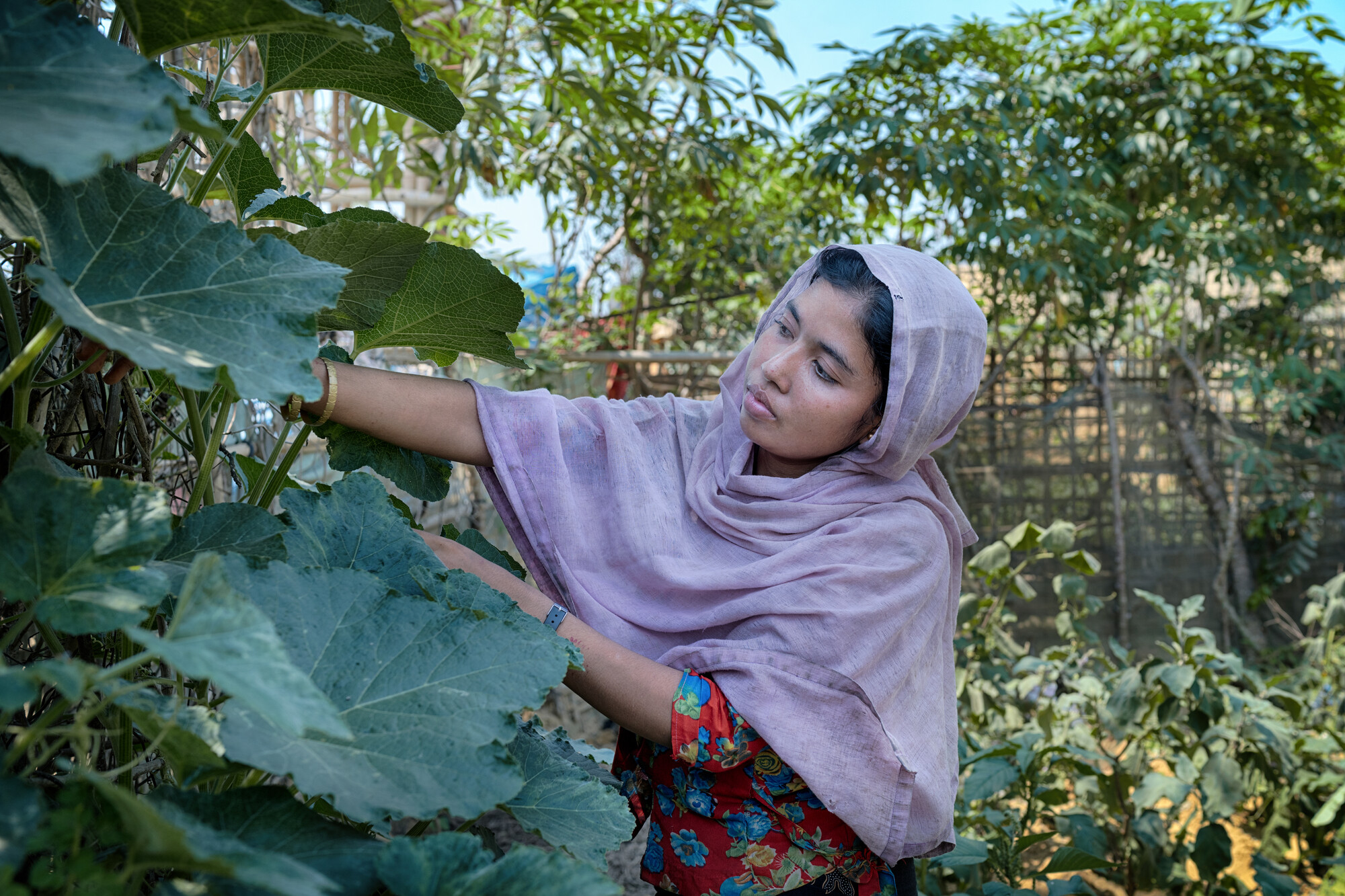 Cox’s Bazar, Bangladesh: Shamsun Nahar is a Rohingya refugee and has been living in Cox's Bazar camp for seven years, where three of her children were born. Photo: Fabeha Monir/Oxfam. Oxfam acknowledges the support of the Australian Government through the Australian Humanitarian Partnership (AHP). 